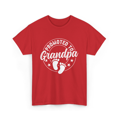 Promoted To Grandpa Grandparent T-Shirt - Red