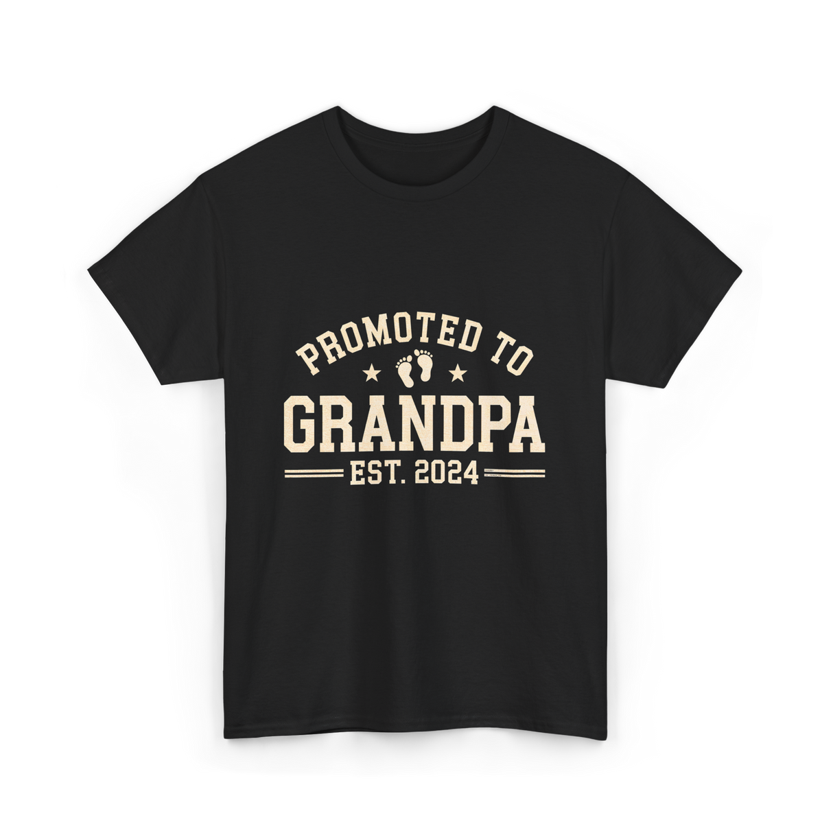 Promoted to Grandpa Grandparents Announcement T-Shirt - Black