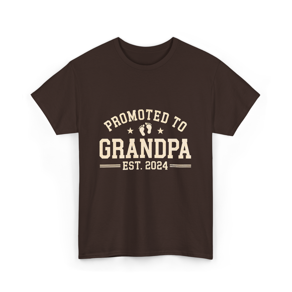 Promoted to Grandpa Grandparents Announcement T-Shirt - Dark Chocolate