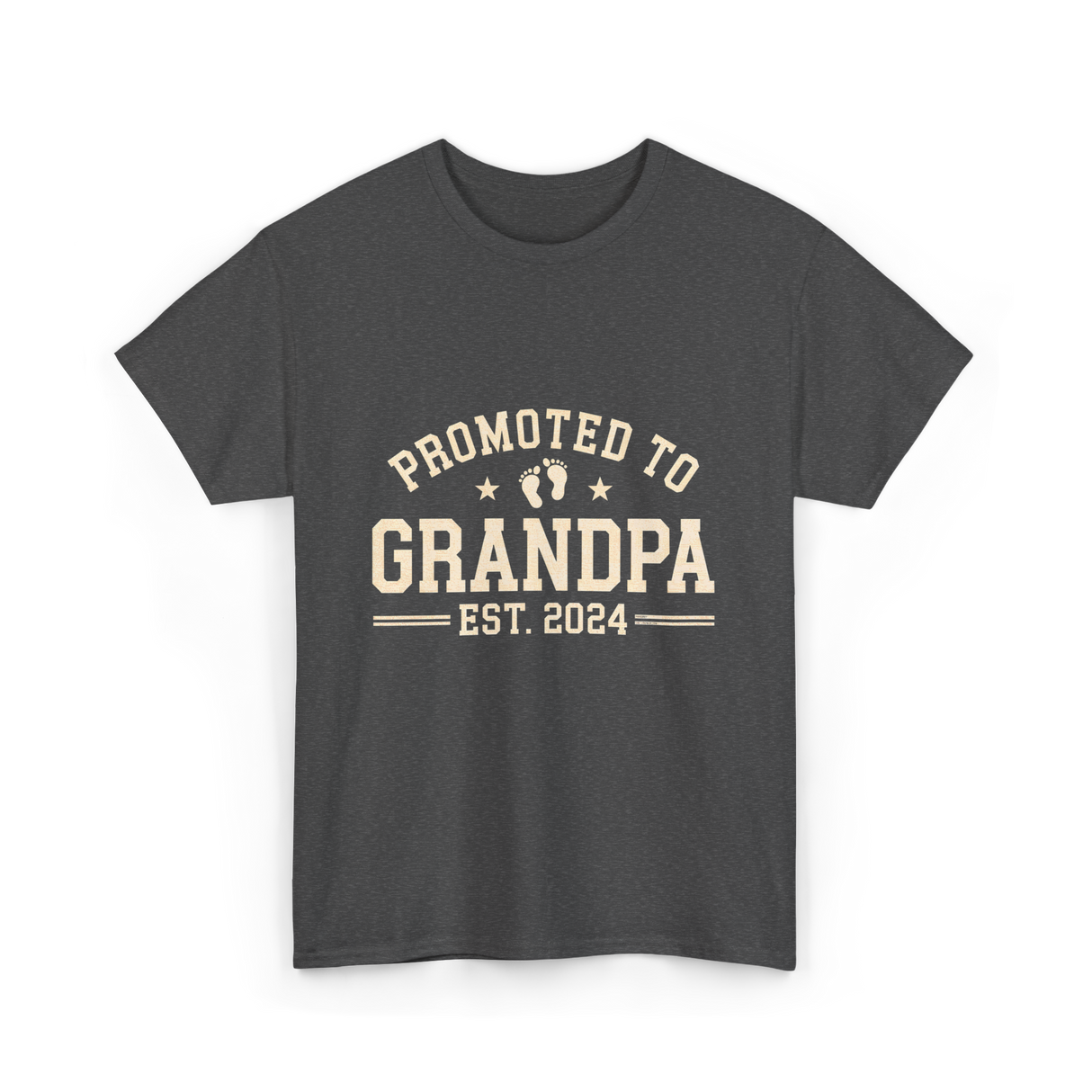 Promoted to Grandpa Grandparents Announcement T-Shirt - Dark Heather