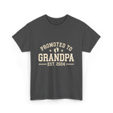 Promoted to Grandpa Grandparents Announcement T-Shirt - Dark Heather