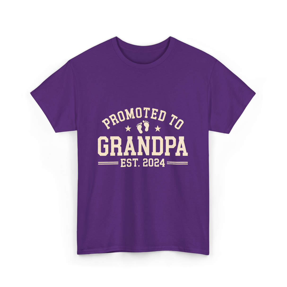 Promoted to Grandpa Grandparents Announcement T-Shirt - Purple