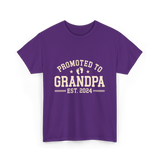 Promoted to Grandpa Grandparents Announcement T-Shirt - Purple