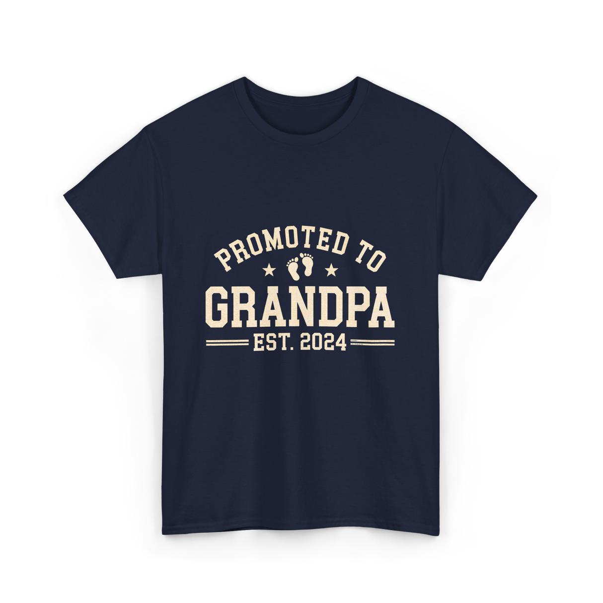 Promoted to Grandpa Grandparents Announcement T-Shirt - Navy