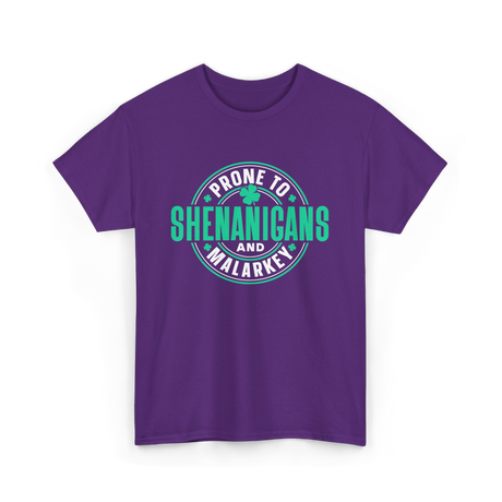 Prone To Shenanigans Ireland Celebrations T-Shirt - Purple