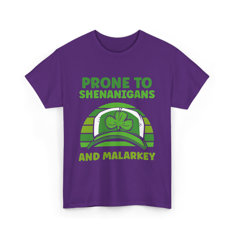 Prone To Shenanigans Malarkey Ireland T-Shirt - Purple