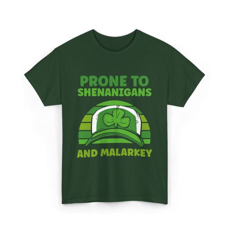 Prone To Shenanigans Malarkey Ireland T-Shirt - Forest Green