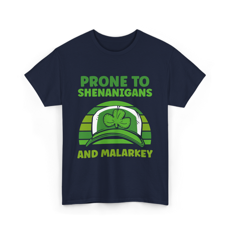 Prone To Shenanigans Malarkey Ireland T-Shirt - Navy