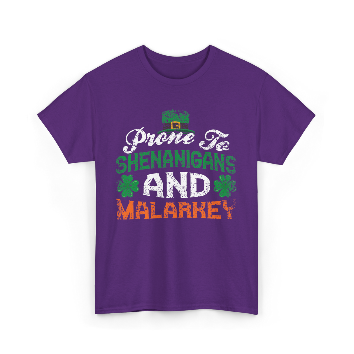 Prone To Shenanigans Malarkey St Patrick T-Shirt - Purple