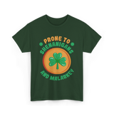 Prone To Shenanigans St. Patrick's Day T-Shirt - Forest Green