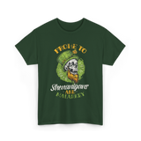 Prone To Shenanigans St Patricks Day T-Shirt - Forest Green