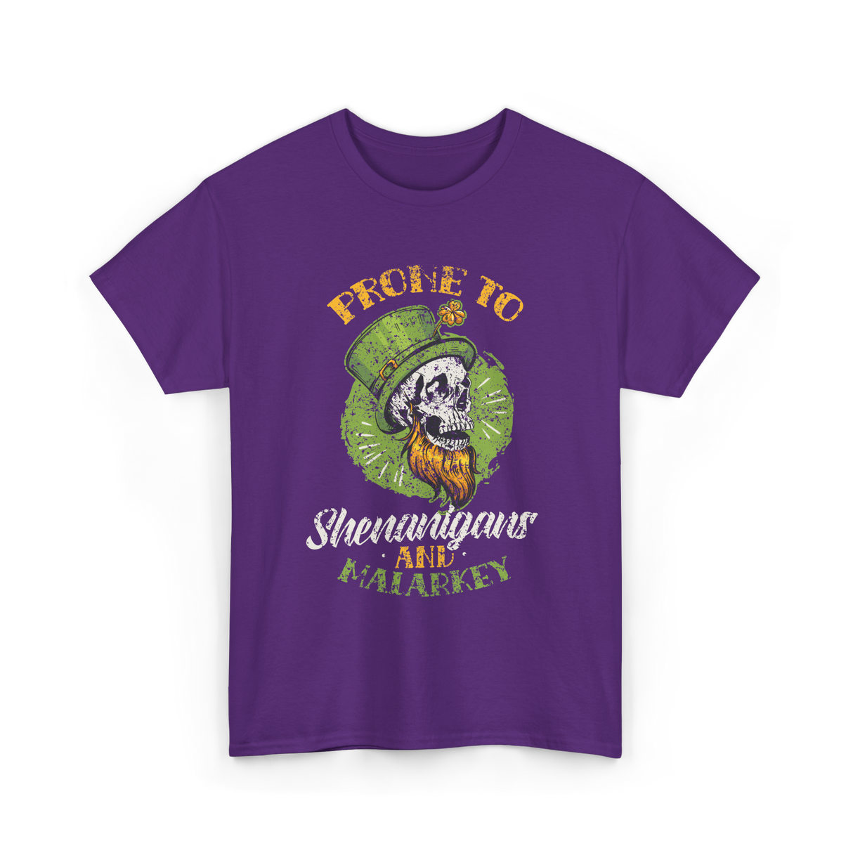 Prone To Shenanigans St Patricks Day T-Shirt - Purple