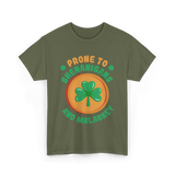 Prone To Shenanigans St. Patrick's Day T-Shirt - Military Green