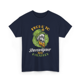 Prone To Shenanigans St Patricks Day T-Shirt - Navy