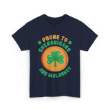 Prone To Shenanigans St. Patrick's Day T-Shirt - Navy