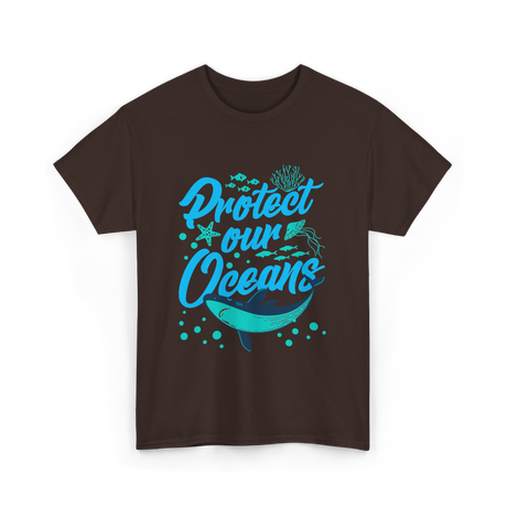 Protect Our Oceans Ocean Conservation T-Shirt - Dark Chocolate