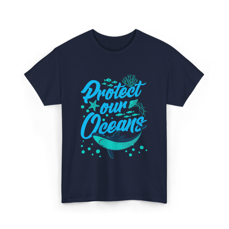 Protect Our Oceans Ocean Conservation T-Shirt - Navy