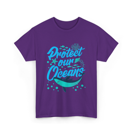 Protect Our Oceans Ocean Conservation T-Shirt - Purple