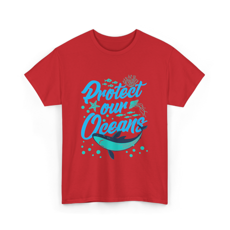 Protect Our Oceans Ocean Conservation T-Shirt - Red