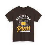 Protect The Press Journalism T-Shirt - Dark Chocolate