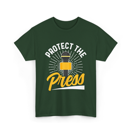 Protect The Press Journalism T-Shirt - Forest Green