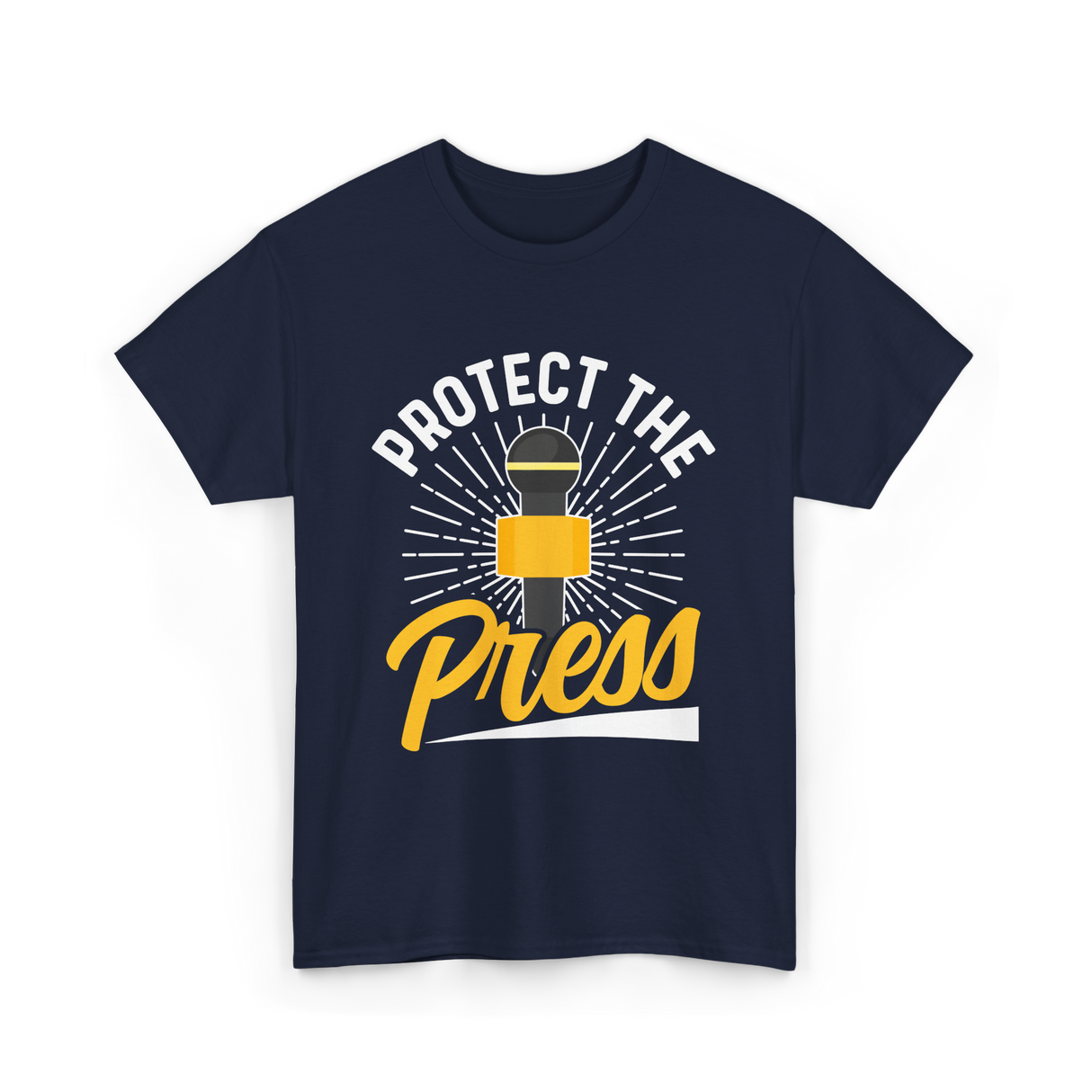 Protect The Press Journalism T-Shirt - Navy