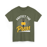 Protect The Press Journalism T-Shirt - Military Green