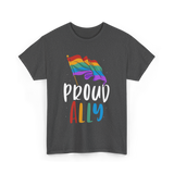 Proud Ally LGBTQ Rainbow Flag T-Shirt - Dark Heather