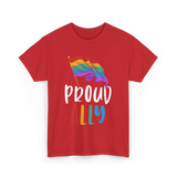 Proud Ally LGBTQ Rainbow Flag T-Shirt - Red