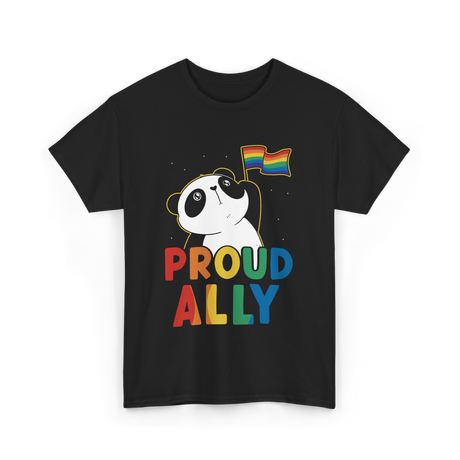 Proud Ally Panda LGBTQ T-Shirt - Black