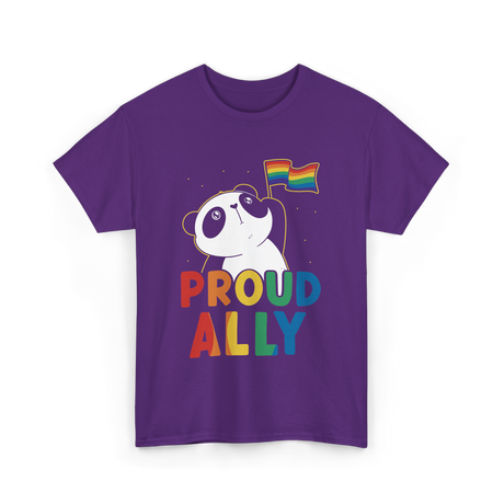 Proud Ally Panda LGBTQ T-Shirt - Purple