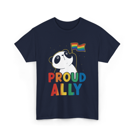 Proud Ally Panda LGBTQ T-Shirt - Navy