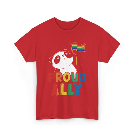 Proud Ally Panda LGBTQ T-Shirt - Red