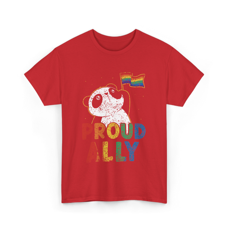 Proud Ally Panda Pride T-Shirt - Red