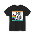 Proud Ally Rainbow Ally T-Shirt - Black