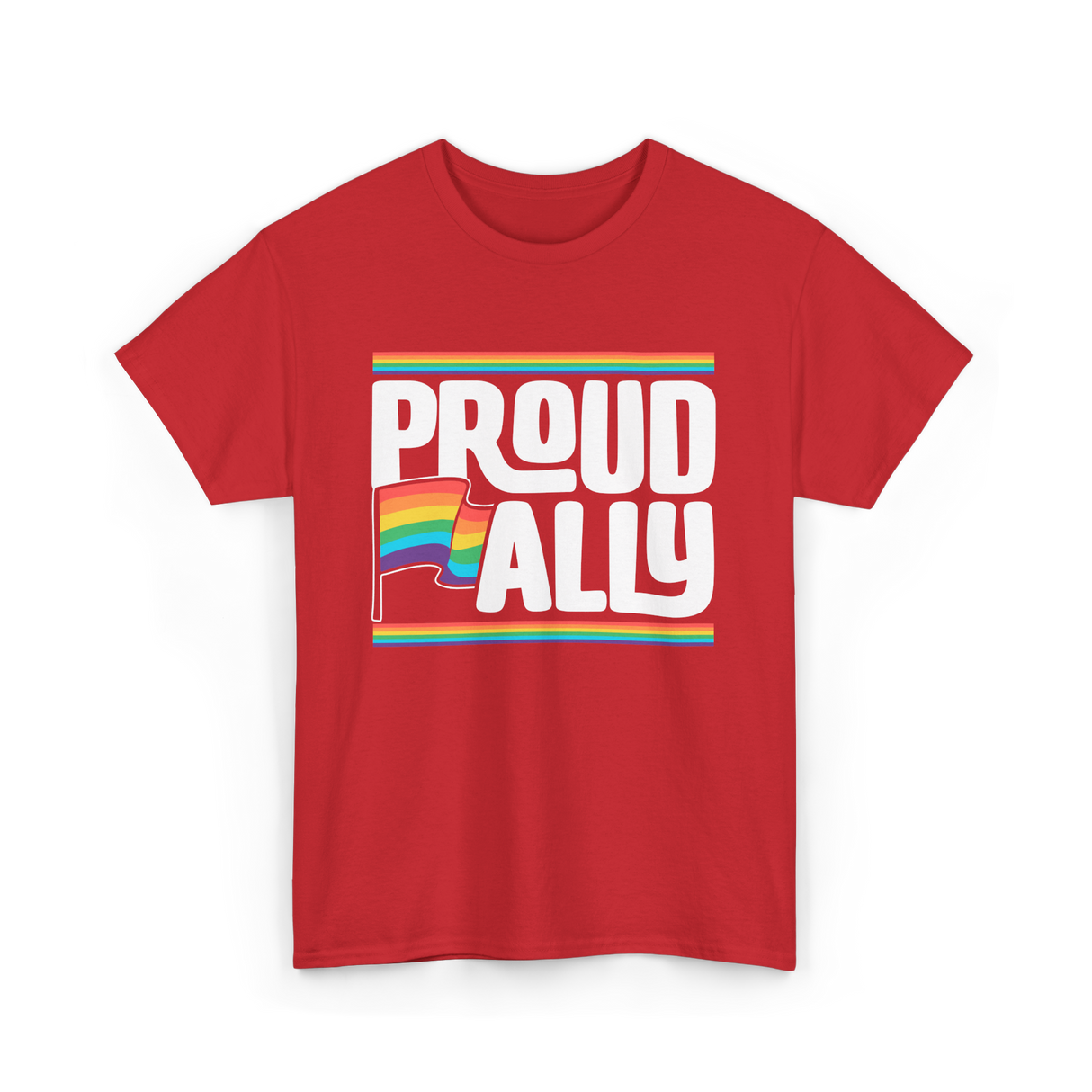 Proud Ally Rainbow Ally T-Shirt - Red