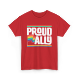 Proud Ally Rainbow Ally T-Shirt - Red