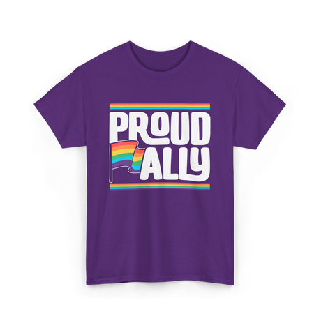 Proud Ally Rainbow Ally T-Shirt - Purple