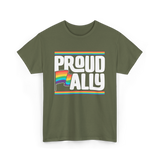 Proud Ally Rainbow Ally T-Shirt - Military Green