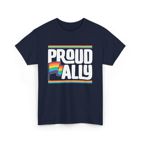 Proud Ally Rainbow Ally T-Shirt - Navy