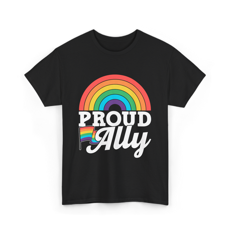 Proud Ally Rainbow Pride T-Shirt - Black