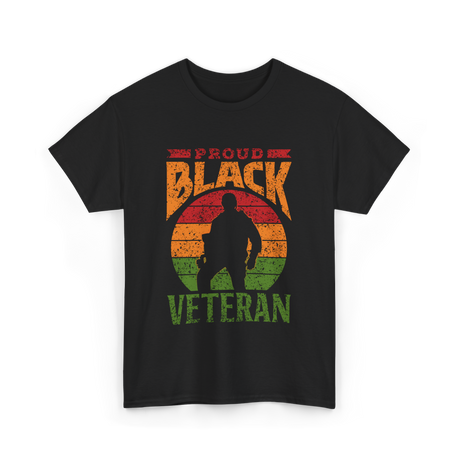 Proud Black Veteran Military T-Shirt - Black