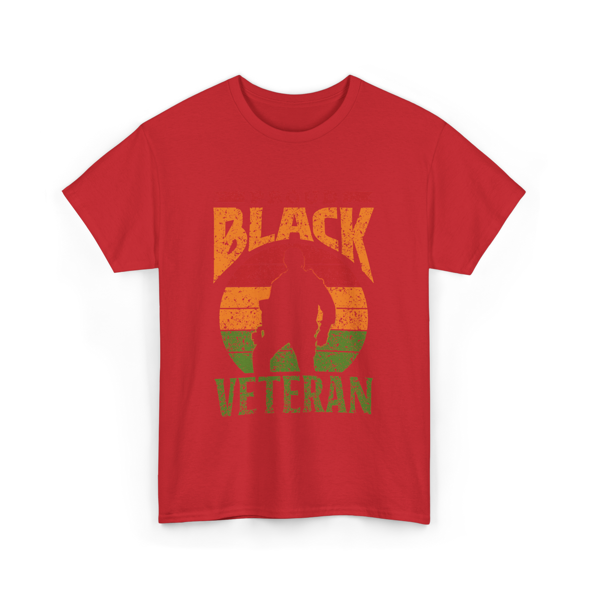 Proud Black Veteran Military T-Shirt - Red