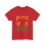 Proud Black Veteran Military T-Shirt - Red