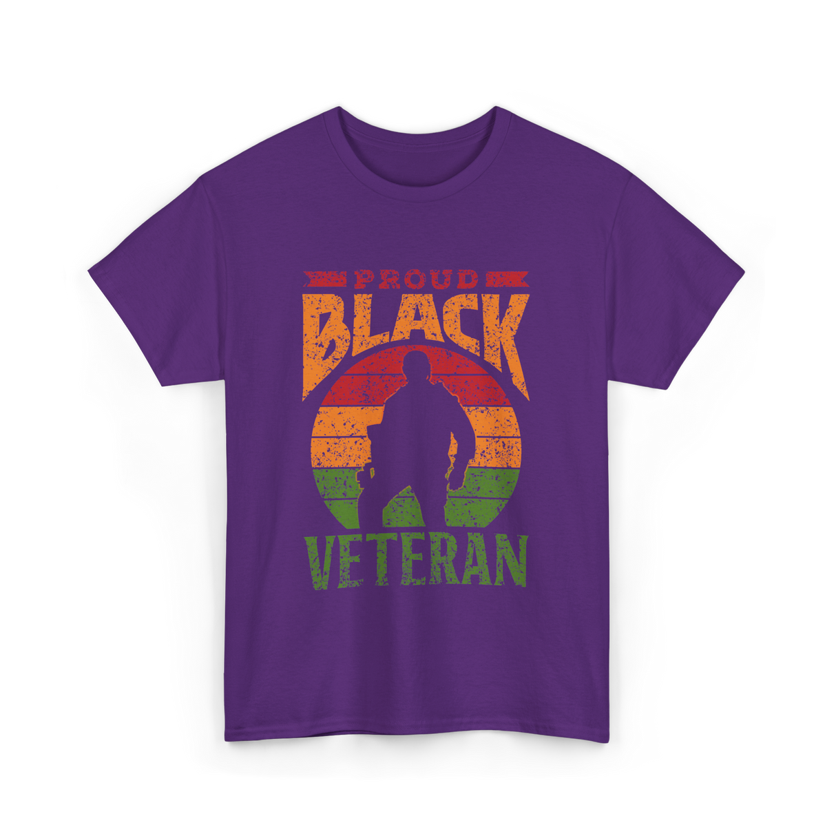 Proud Black Veteran Military T-Shirt - Purple