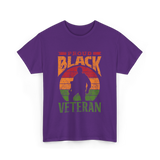 Proud Black Veteran Military T-Shirt - Purple