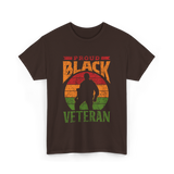 Proud Black Veteran Military T-Shirt - Dark Chocolate