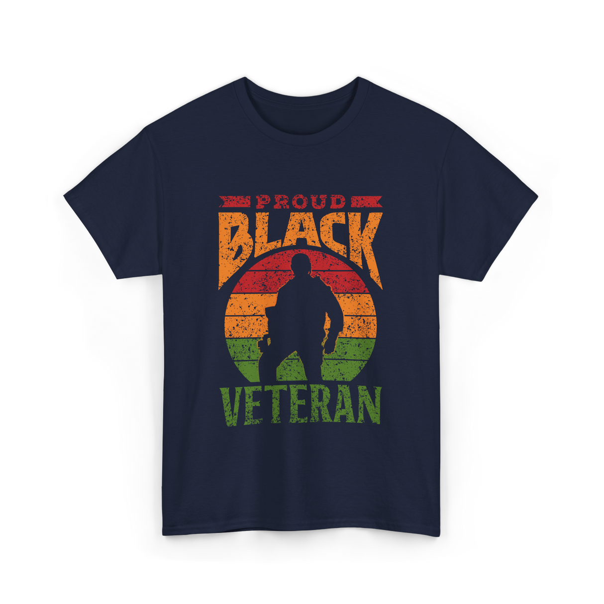 Proud Black Veteran Military T-Shirt - Navy