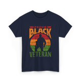 Proud Black Veteran Military T-Shirt - Navy