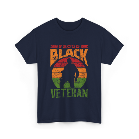 Proud Black Veteran Military T-Shirt - Navy